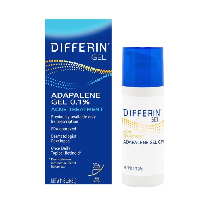 Differin Acne Treatment Gel – 0.1% Adapalene, 90‑Day Supply (1 oz Pump Tube)