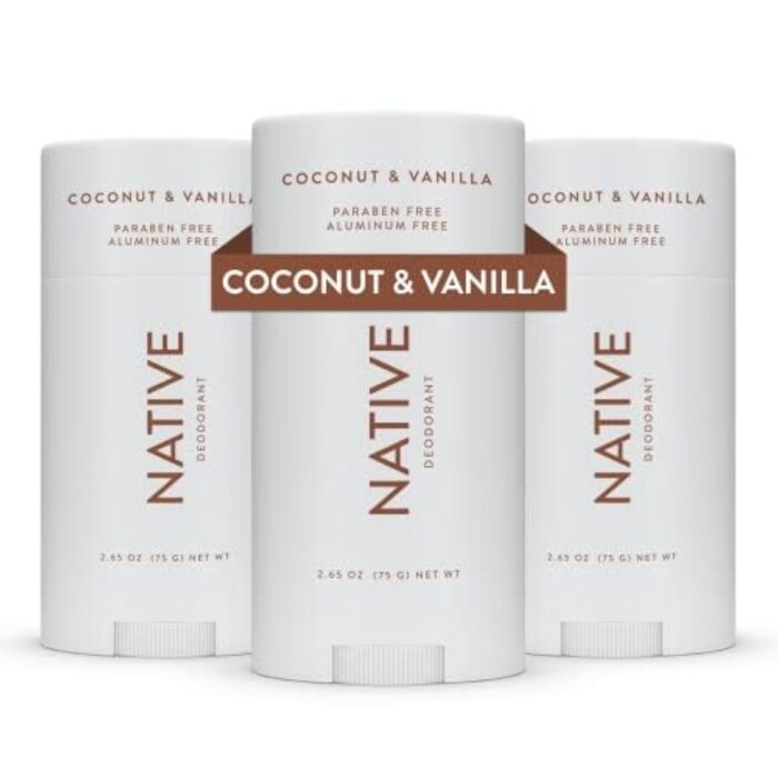 Native Aluminum-Free Deodorant – Coconut & Vanilla – 3‑Pack (2.65 oz Each)