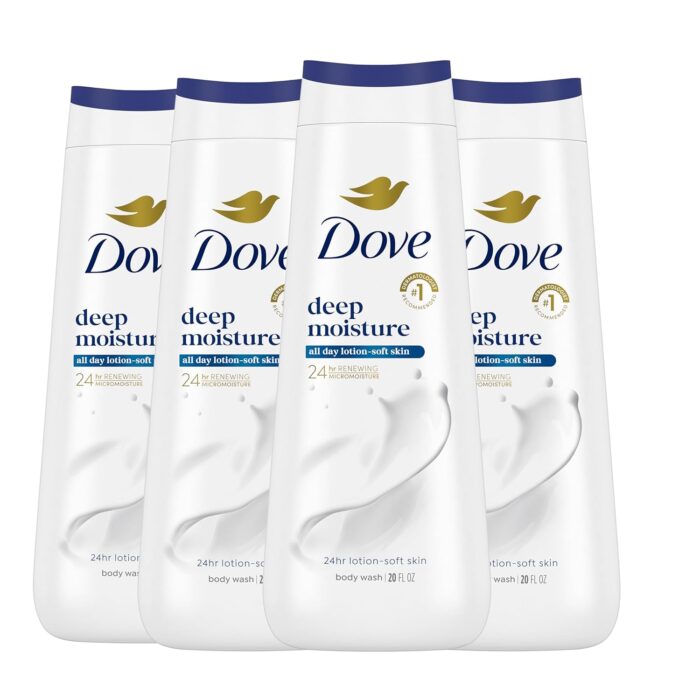 Dove Deep Moisture Body Wash | Pack of 4 (20 oz Each)