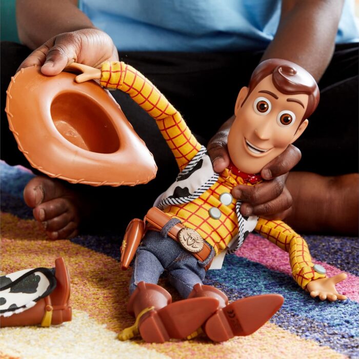 Disney Store Official Sheriff Woody Talking Action Figure from Toy Story – Features Sounds and Phrases from the Movies, Interacts with Other Figures and Toys